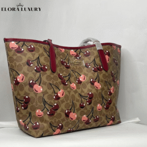 Coach City Tote Bag in Signature Canvas with Cherry Print