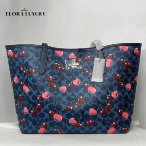 Coach City Tote Bag in Signature Canvas with Cherry Print