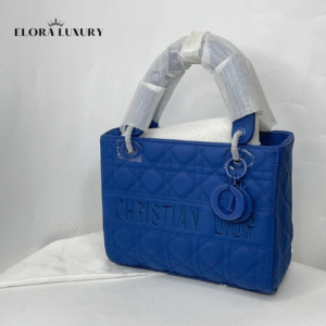 Small Lady Dior Bag – Blue Cannage Calfskin (23×19)