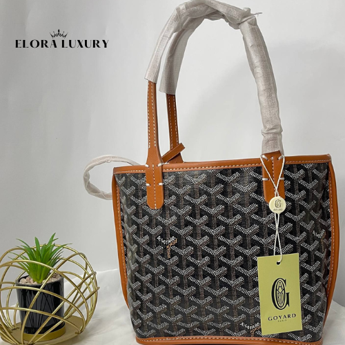 Goyard Anjou Mini Bag – Brown with Orange Trim