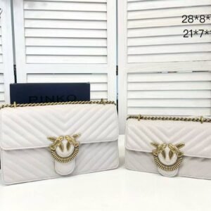 Pinko Love One Classic Shoulder Bag – White