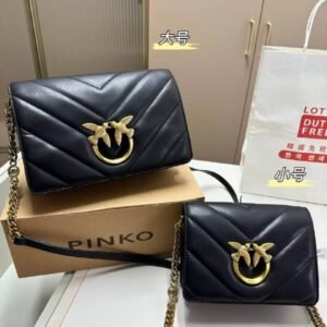 Pinko Classic Love Click Big Chevron Bag – Black