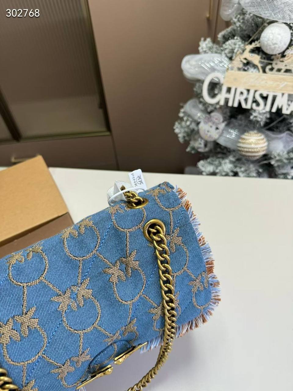 Pinko Love Classic Puff Denim Bag - Image 3