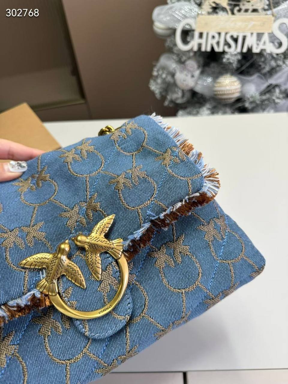 Pinko Love Classic Puff Denim Bag - Image 5