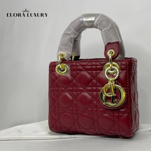 Small Lady Dior Bag – Red Cannage Grained Calfskin