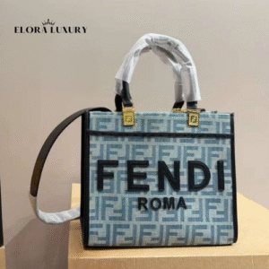 Fendi FF Logo Shoulder Bag – Blue & Black (25×21)