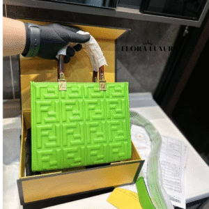Fendi Sunshine Shopper Handbag Shoulder Bag – Lime Green (25×21)