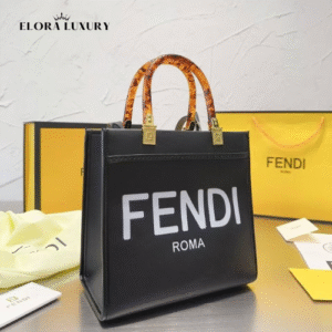 Fendi Sunshine Small Leather Bag – Black (25×23)