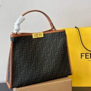Fendi Peekaboo Bag – Leather Trim with FF Canvas 28x23
