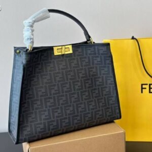 Fendi Peekaboo Bag – Leather Trim with FF Canvas 28x23